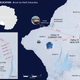 Map showing the current location of Halley VI, its future location, and The Crack (chasm 1).